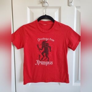 Red Kids Krampus T-Shirt Small